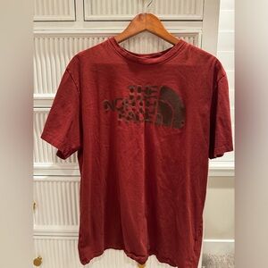 Red The North Face cotton t-shirt